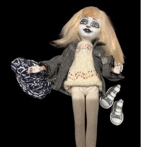 OOAK Ghostly Fashion Doll - ‘Pearl & Mojo’s Girl’ - note- peeling paint